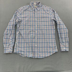 J. Crew Button Down Shirt Mens Medium Slim Fit Stretch Plaid Long Sleeve